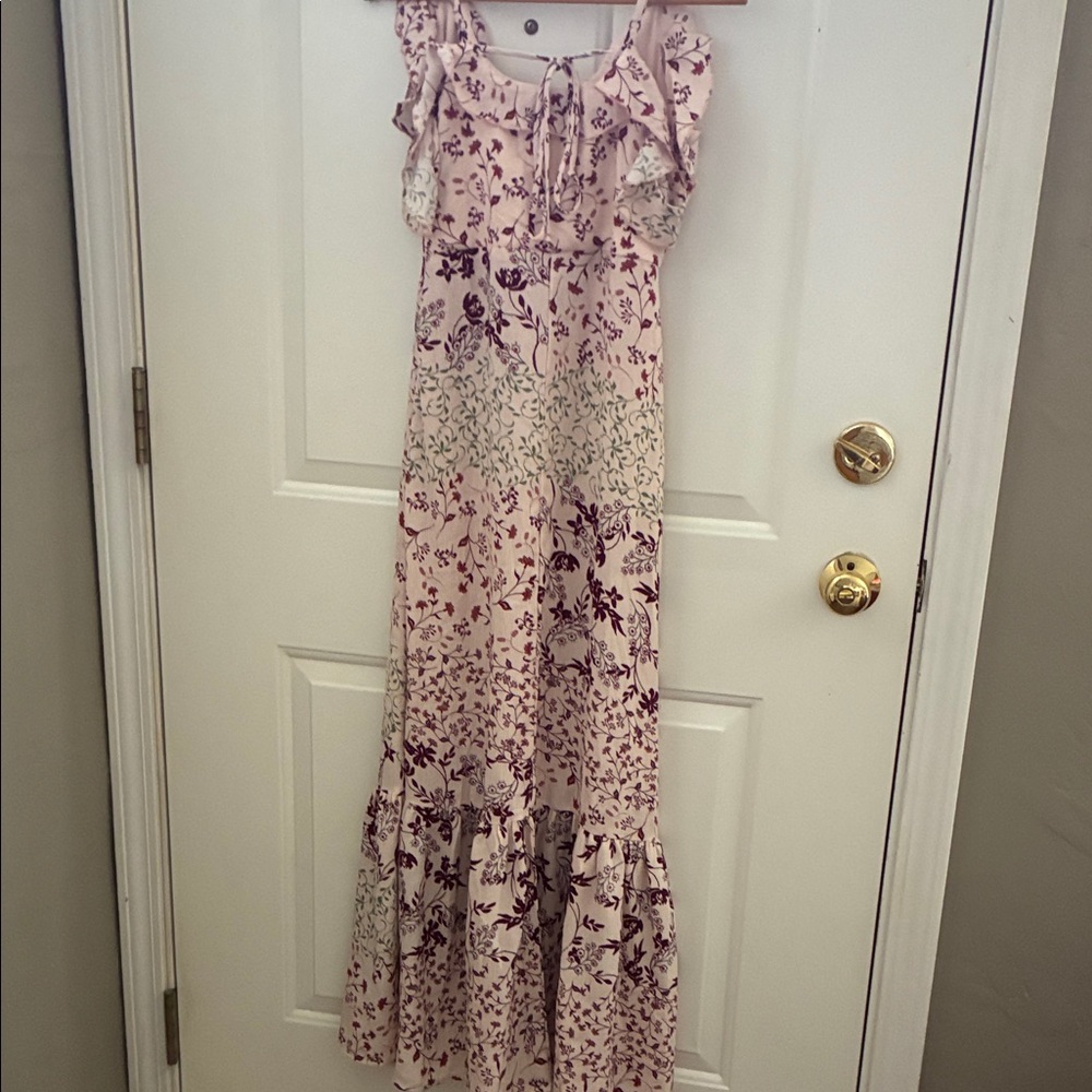 Xhilaration Pink and Purple Floral Maxi Dress - Picture 4 of 6
